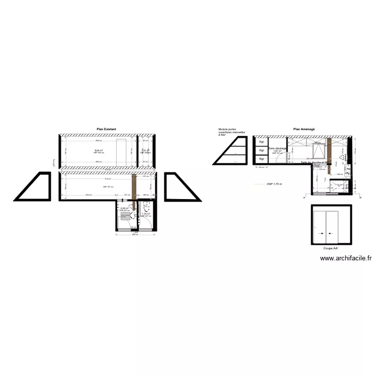 SDB MONTMOROT EXISTANT ET PROJET. Plan de 