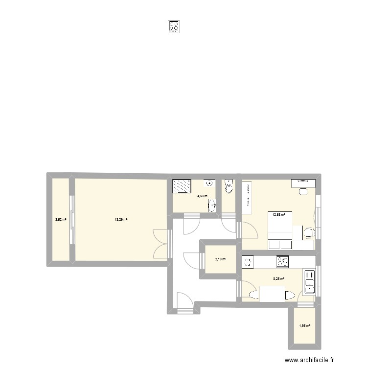 T2 colocation. Plan de 0 pièce et 0 m2