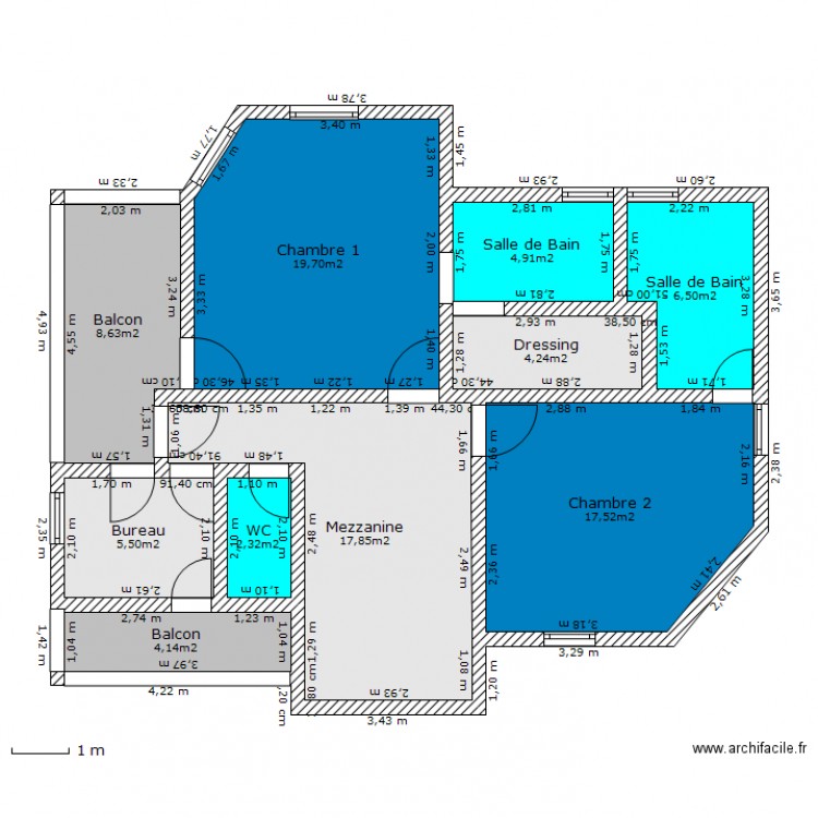 Villa duplex 3 Pièces Etage . Plan de 0 pièce et 0 m2