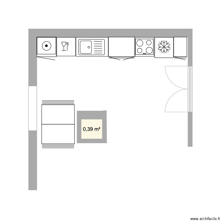 cuisine logis. Plan de 0 pièce et 0 m2