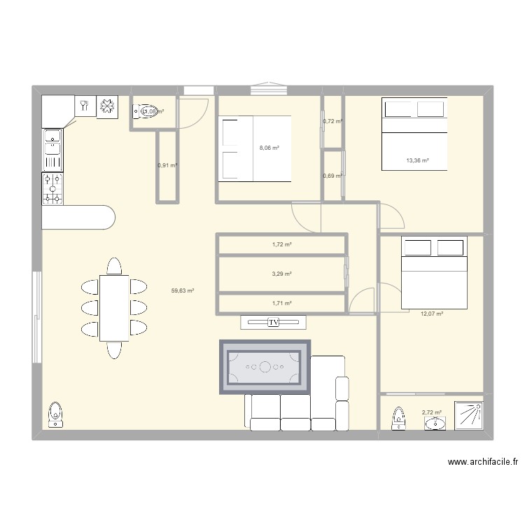 essai 3. Plan de 0 pièce et 0 m2