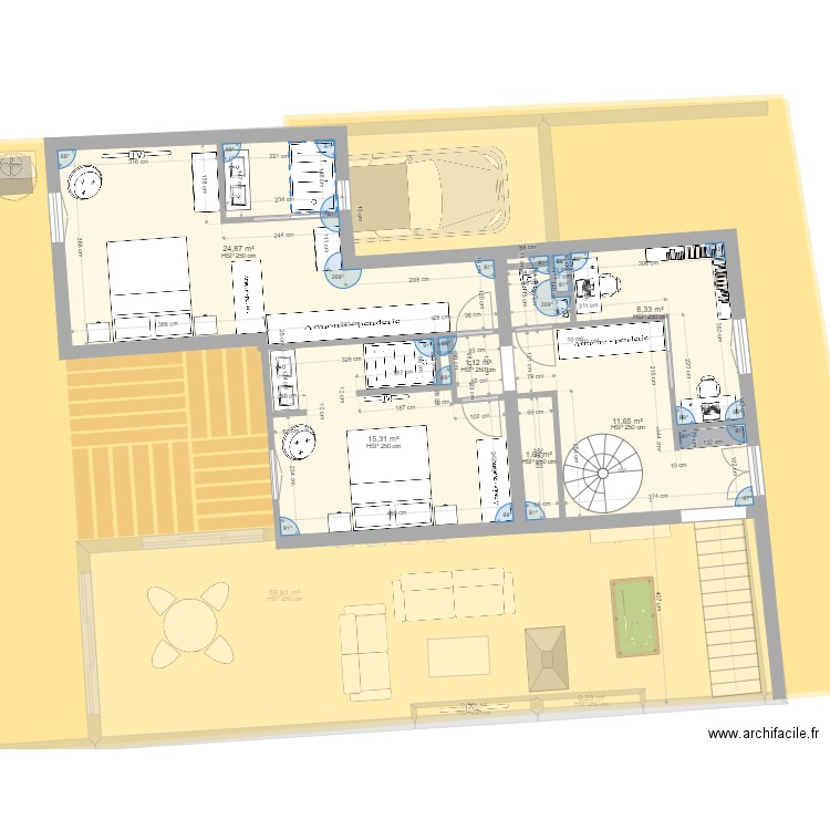 Marengo 2 chambres etages 1 2. Plan de 16 pièces et 216 m2