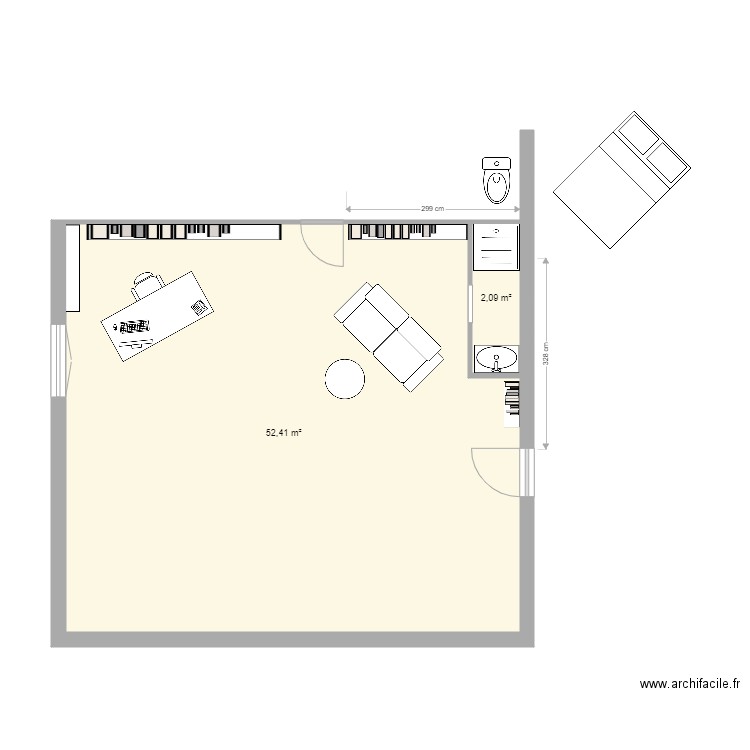 sdb haut v2. Plan de 0 pièce et 0 m2