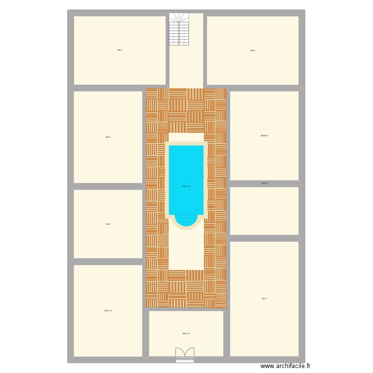 PLAN DJE. Plan de 10 pièces et 960 m2