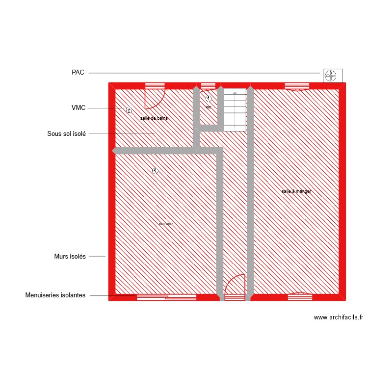 FREMONT RDC ETAPE 1. Plan de 5 pièces et 68 m2