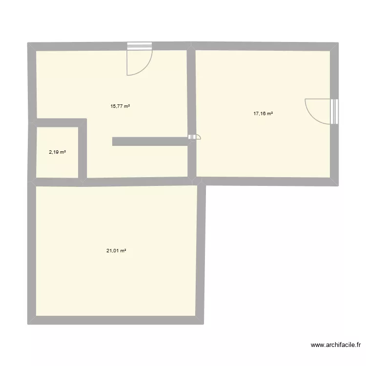 logement 2. Plan de 4  et 56 m²