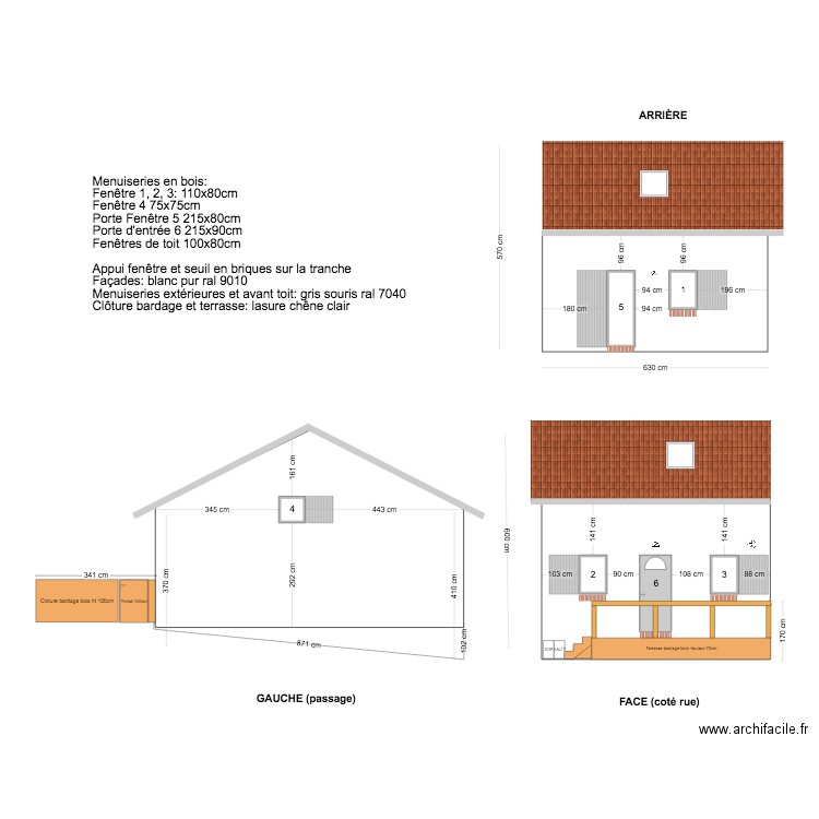 facade 1. Plan de 0 pièce et 0 m2