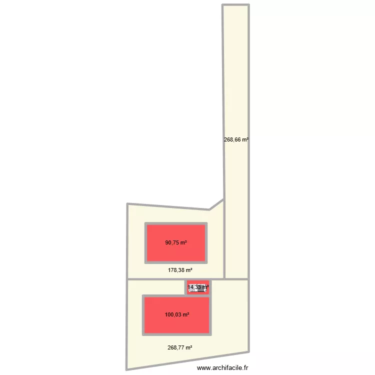 Plan ANE permis d\'am&eacute;nager. Plan de 6  et 1026 m²