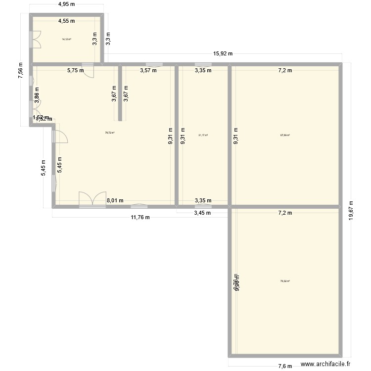 Prejet Resty Maison actuelle sans garage. Plan de 5 pièces et 262 m2