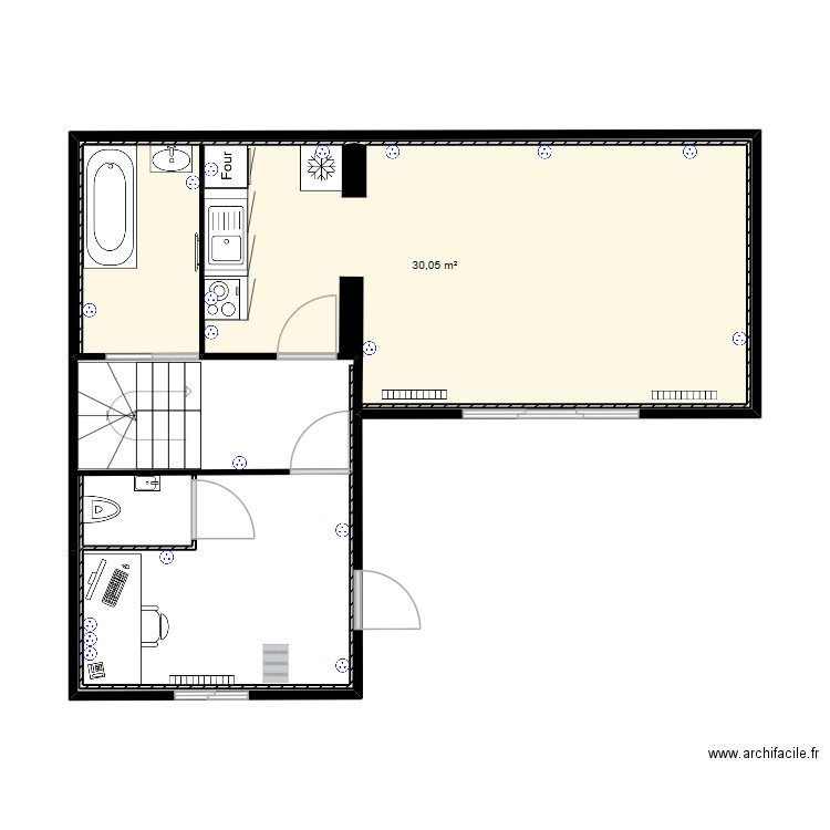 Halie Colombes2. Plan de 1 pièce et 30 m2