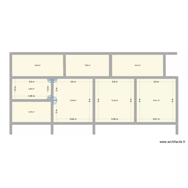 Meuble HIFI cases + étagères. Plan de 8 Pièces et 84 m² Meuble HIFI cases + étagères. Plan de 8 Pièces et 84 m²