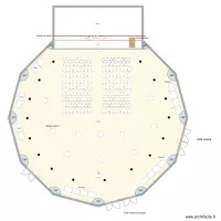 Grande salle avec pavé centrale 160 chaises et mange debout