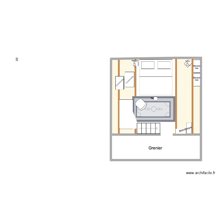 poële 3. Plan de 5 pièces et 29 m2