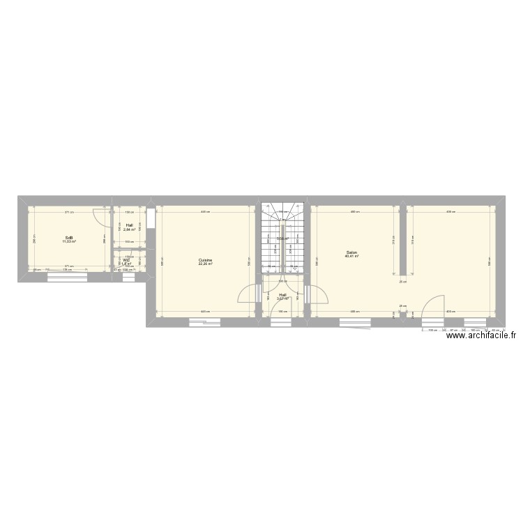 Azerty. Plan de 11 pièces et 184 m2