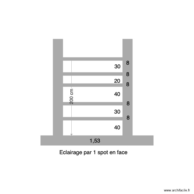 Etagére ch avec poteau. Plan de 0 pièce et 0 m2