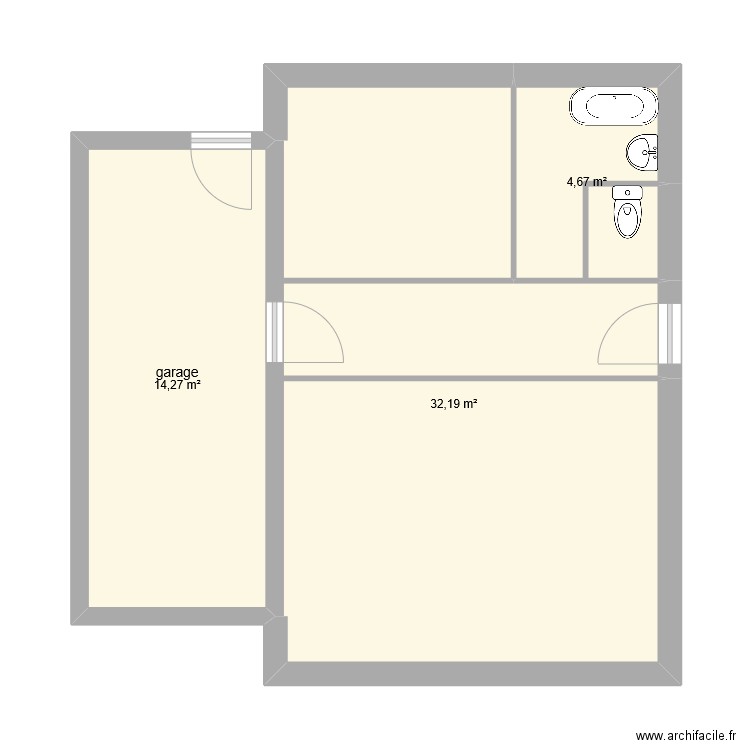 xav plan 20. Plan de 3 pièces et 51 m2