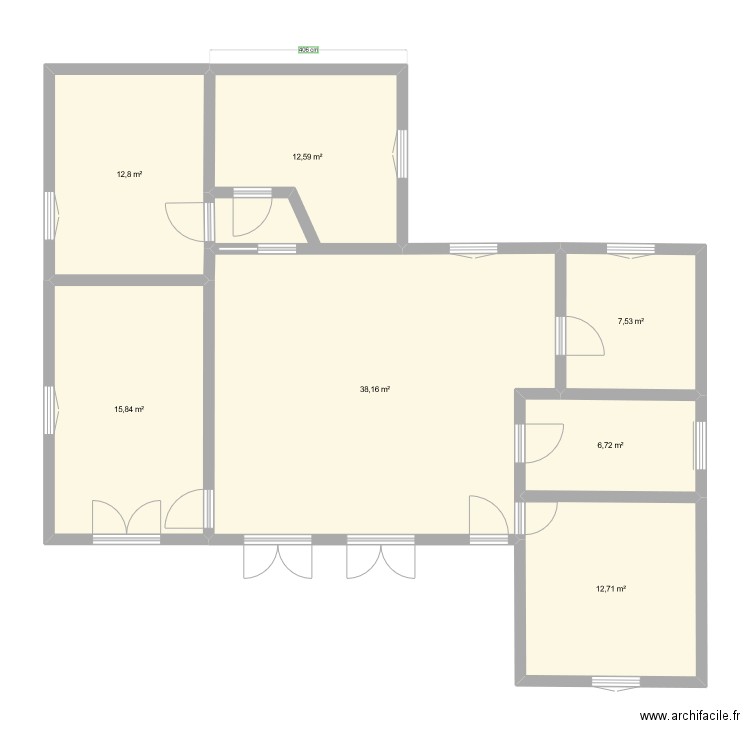Plan maison. Plan de 7 pièces et 106 m2