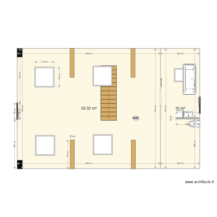 Combles. Plan de 0 pièce et 0 m2