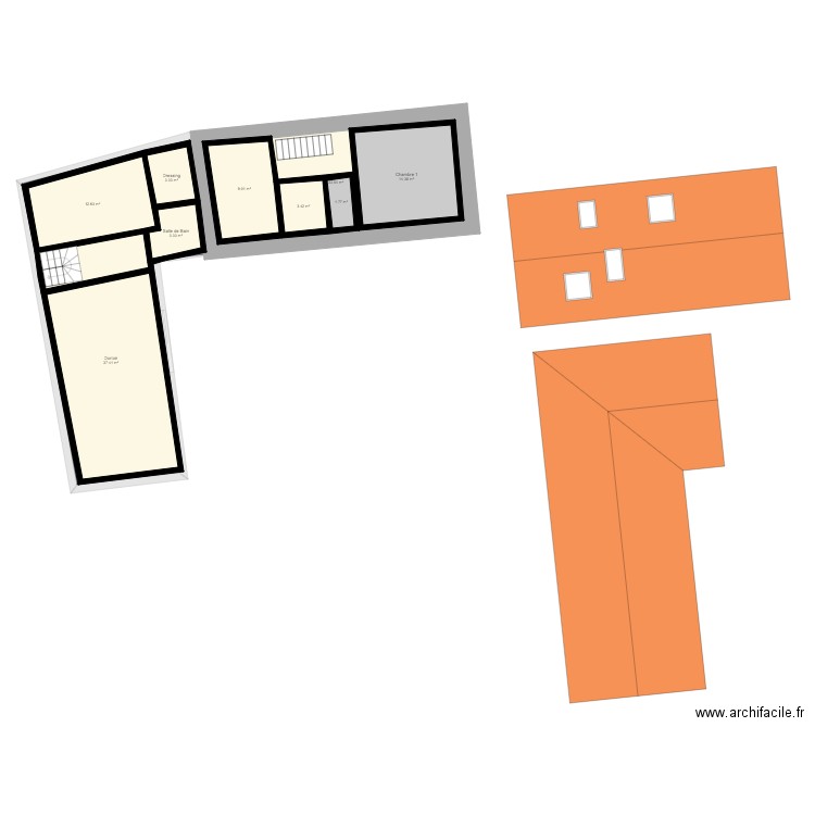 PLan KEroullou avec extension. Plan de 0 pièce et 0 m2