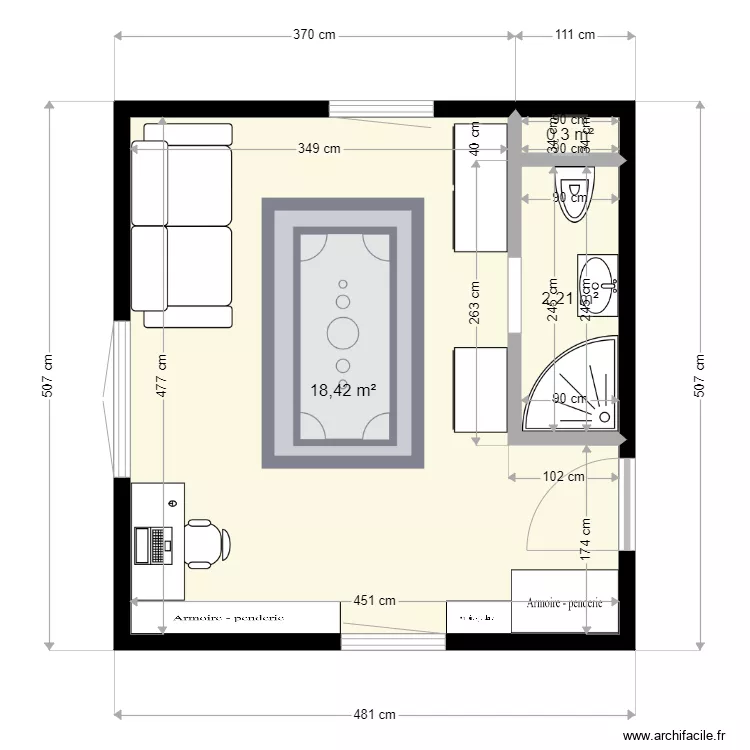 chambre Julia. Plan de chambre Julia. Plan de