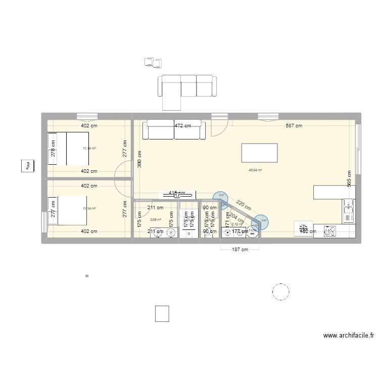 primo2. Plan de 5 pièces et 85 m2
