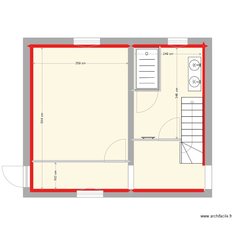 berlandi. Plan de 8 pièces et 33 m2