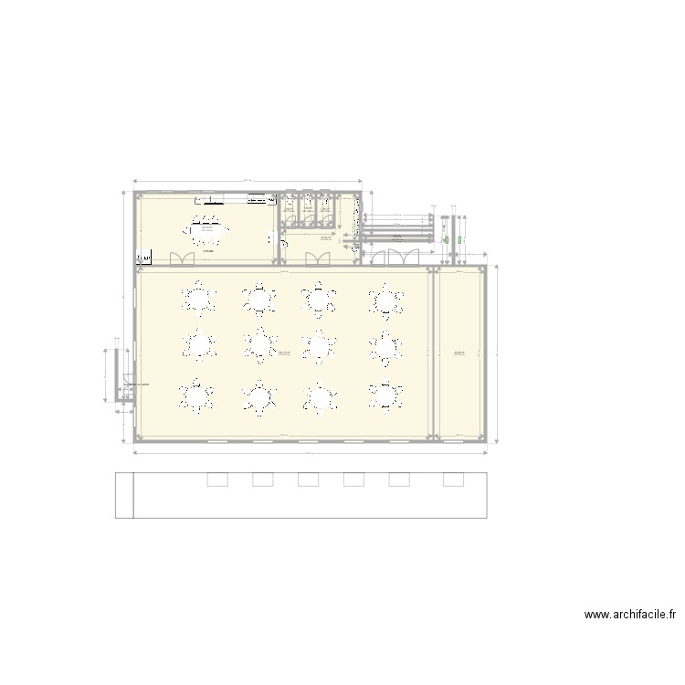 salle des fetes 5.1. Plan de 8 pièces et 268 m2