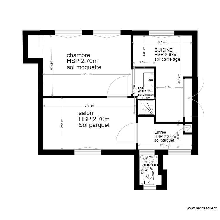 ETAT DES LIEUX BAPTISTAL. Plan de 