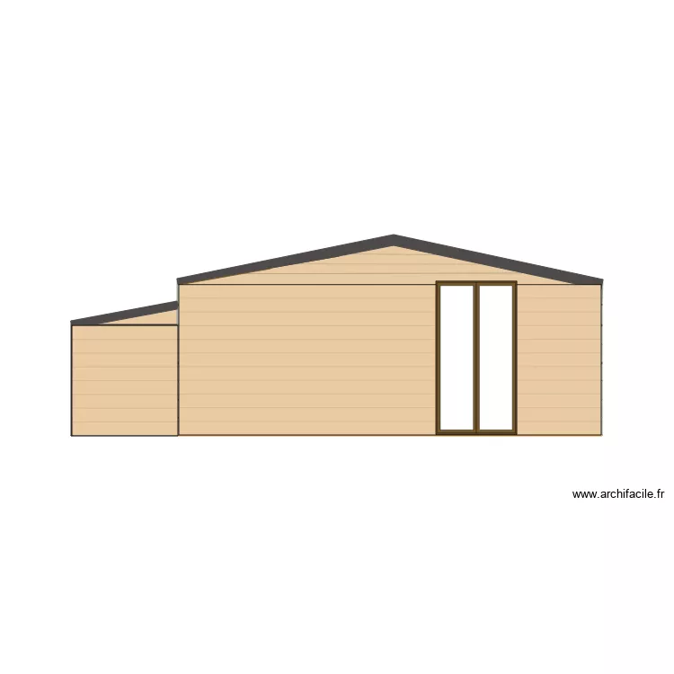 ABRI DE JARDIN Plan façade coté sud. Plan de ABRI DE JARDIN Plan façade coté sud. Plan de