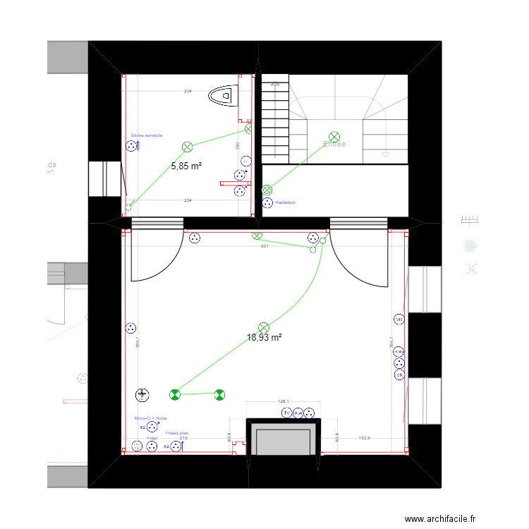 Plan Elec Madeleine définitifs  sans meubles. Plan de 0 pièce et 0 m2
