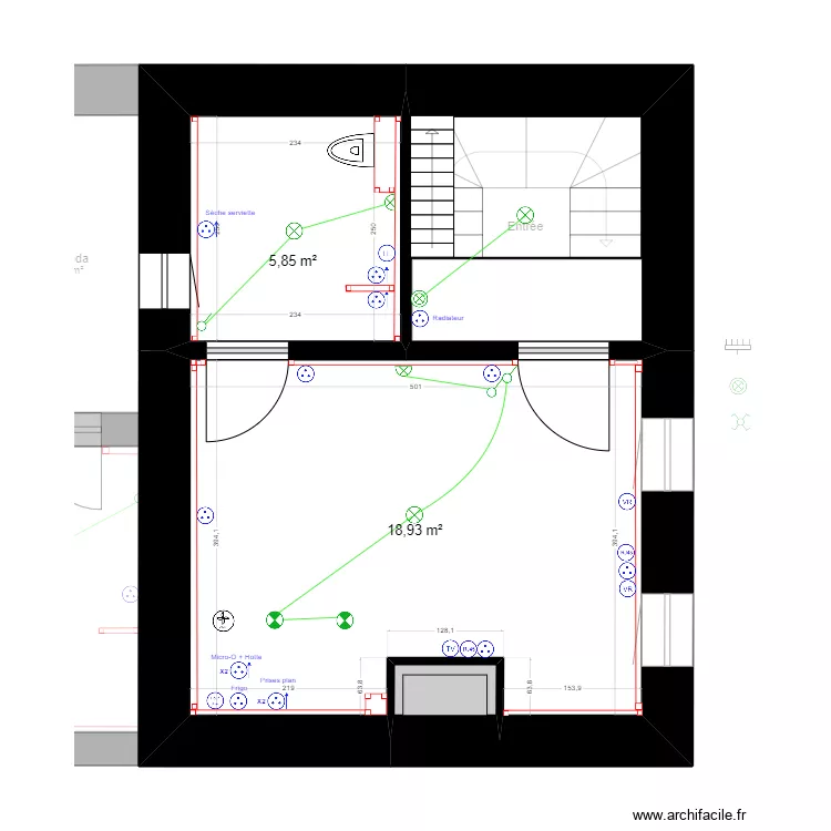 Plan Elec Madeleine définitifs sans meubles. Plan de Plan Elec Madeleine définitifs sans meubles. Plan de