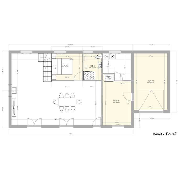 PLAN INITIAL ILES GRANDE V2. Plan de 4 pièces et 45 m2