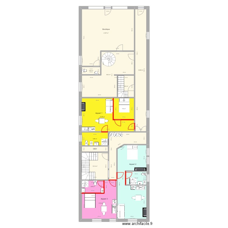 BARDEZ RDC OLORON modifié. Plan de 0 pièce et 0 m2