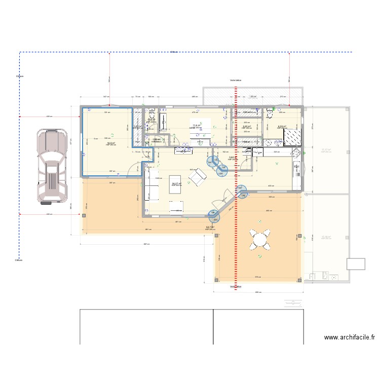 la Balinaise (10.12.22) - Janvier (2). Plan de 20 pièces et 210 m2