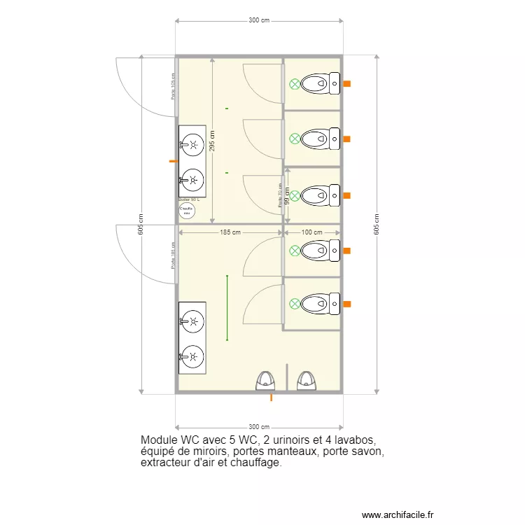 Module WC FH 6030. Plan de 