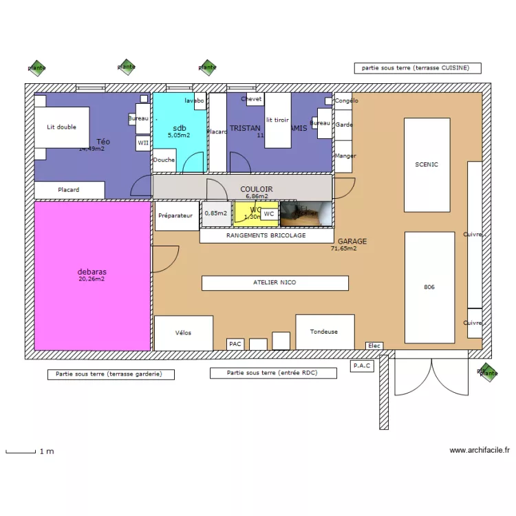 plan sous sol : CHAMBRES AGRANDIES. Plan de plan sous sol : CHAMBRES AGRANDIES. Plan de