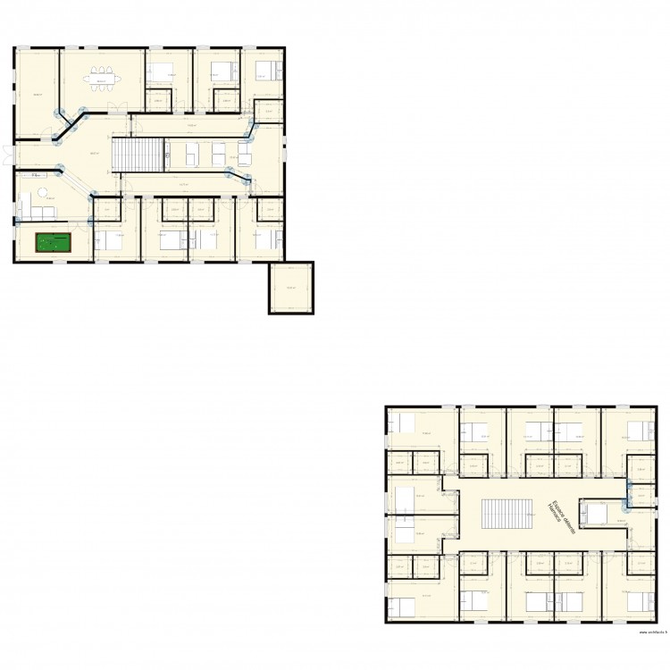 GANDA. Plan de 50 pièces et 571 m2