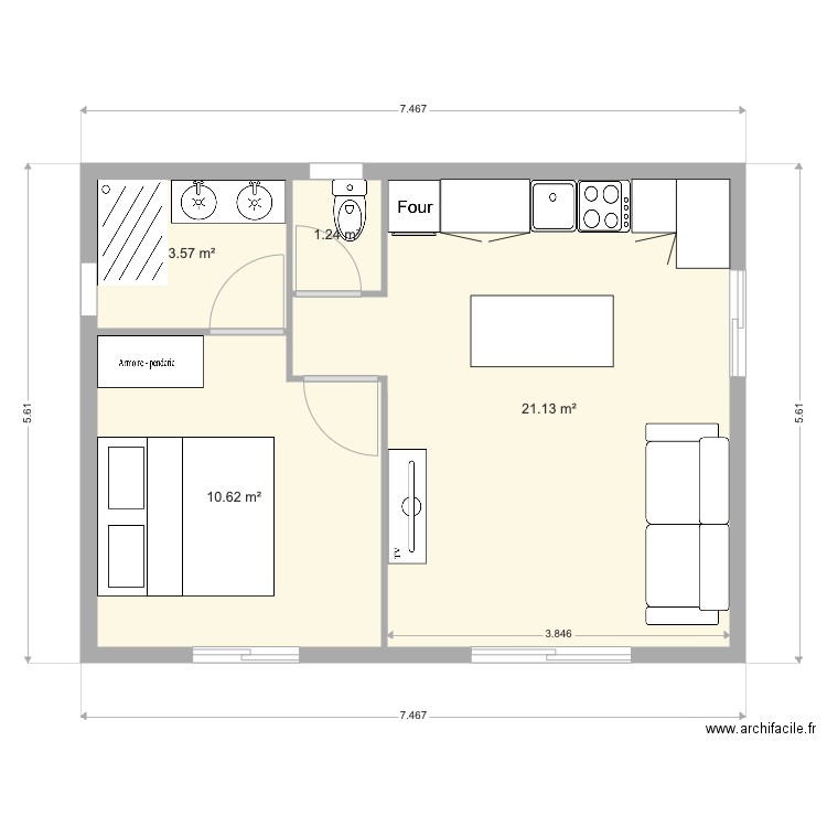 STUDIO. Plan de 0 pièce et 0 m2