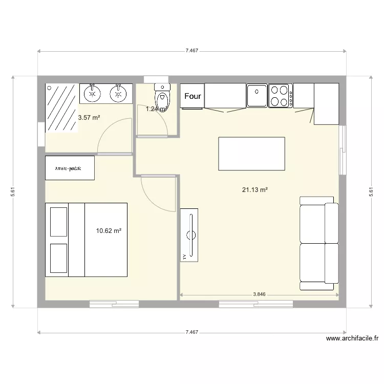 STUDIO. Plan de 