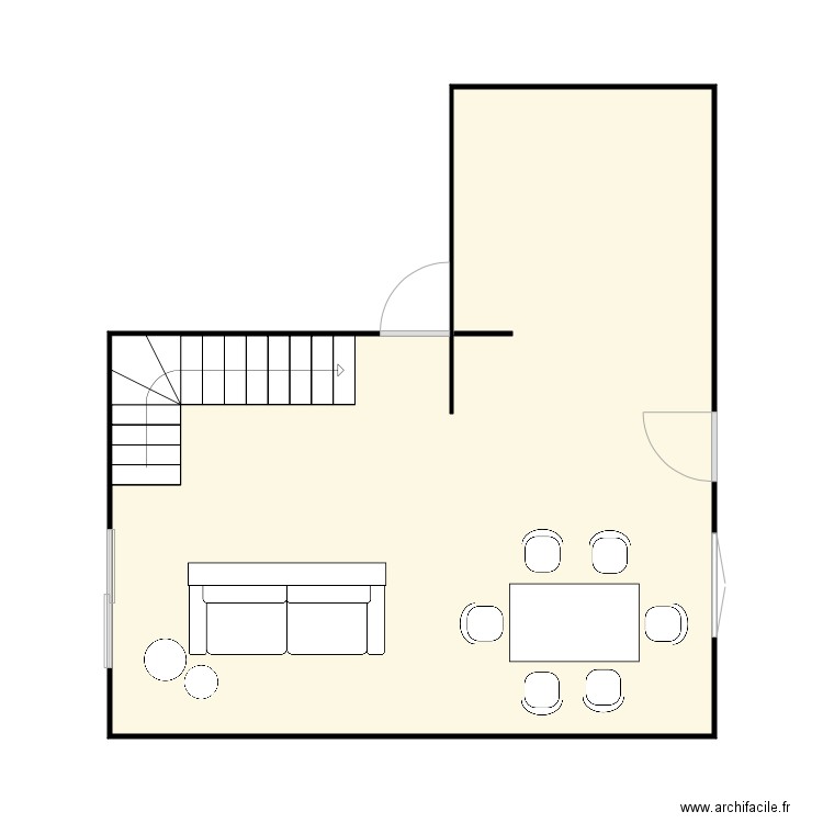 Plan salon Sandra Brunoy. Plan de 0 pièce et 0 m2