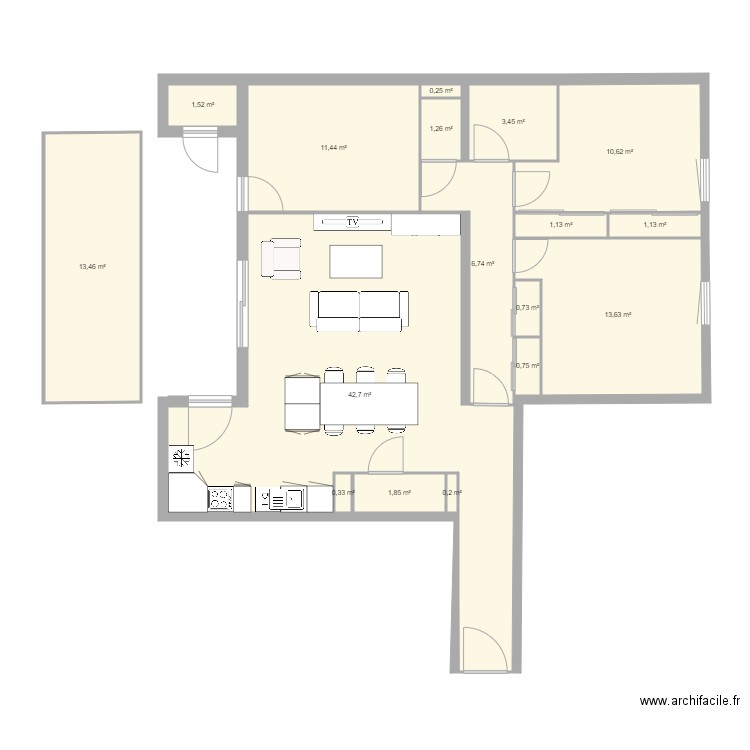 lesOpalines cuisine2. Plan de 0 pièce et 0 m2