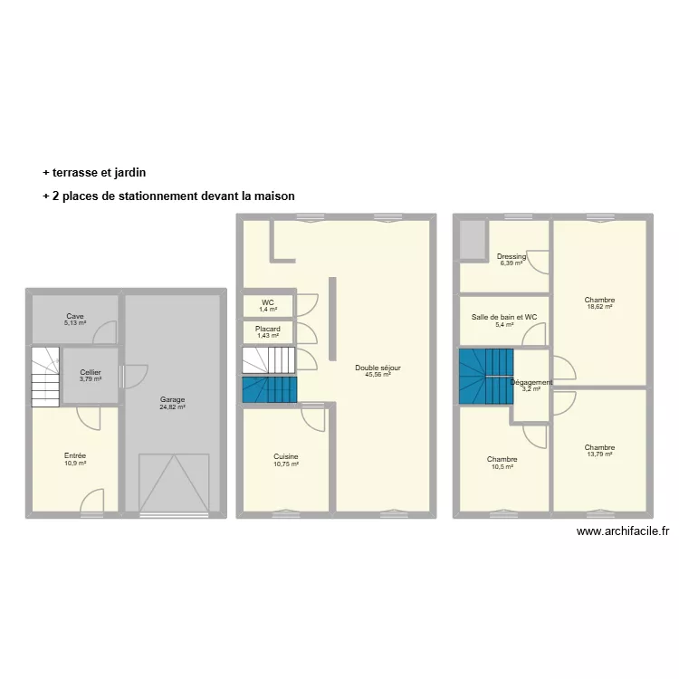 FONTAN. Plan de 19  et 171 m²