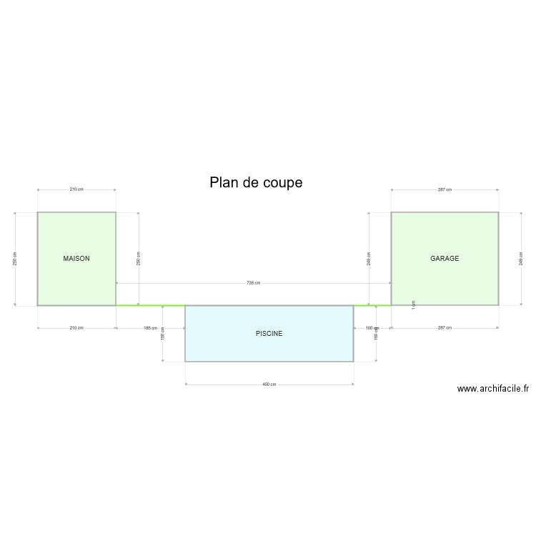 plan de coupe piscine. Plan de 0 pièce et 0 m2