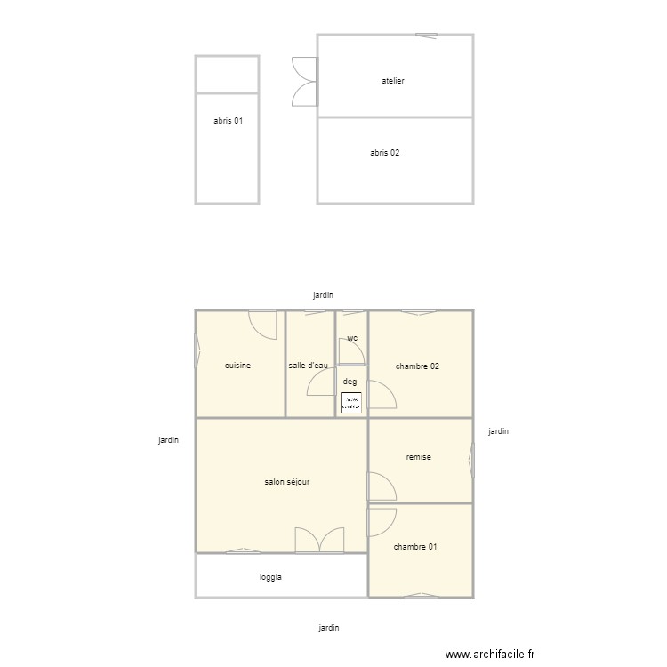 chiffoleau v. Plan de 13 pièces et 93 m2