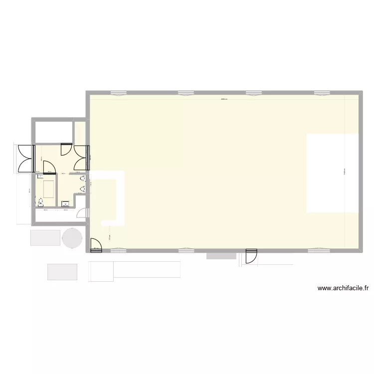 Salle des F&ecirc;tes Montjoyer apres travaux. Plan de 