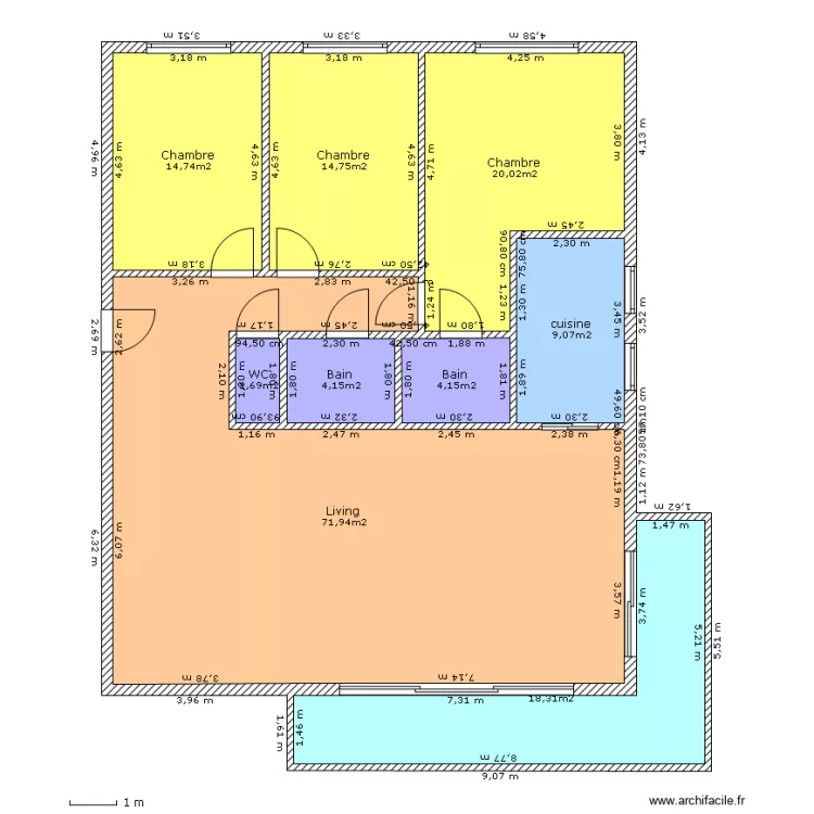 Trois chambres - Prestige. Plan de Trois chambres - Prestige. Plan de