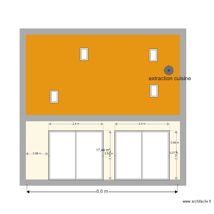 tonnara VUE FACE COTE MER. Plan de 2 pièces et 41 m2