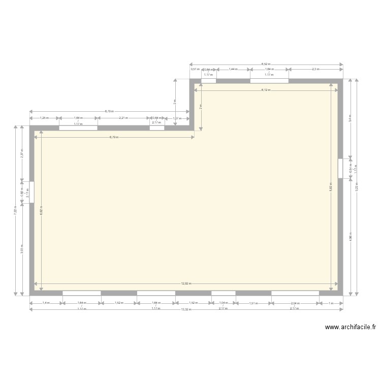 lecompte etage. Plan de 1 pièce et 100 m2