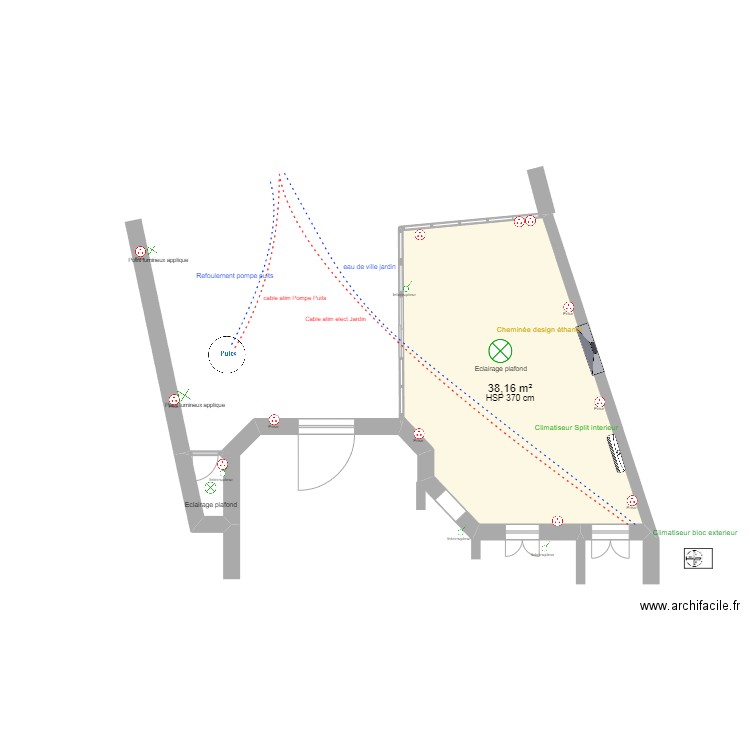 extension. Plan de 0 pièce et 0 m2