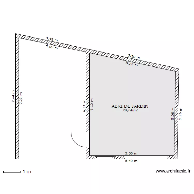 ABRI DE JARDIN. Plan de 